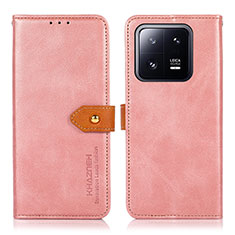 Funda de Cuero Cartera con Soporte Carcasa N07P para Xiaomi Mi 13 5G Rosa