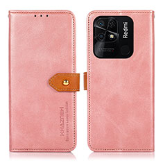 Funda de Cuero Cartera con Soporte Carcasa N07P para Xiaomi Redmi 10 India Rosa