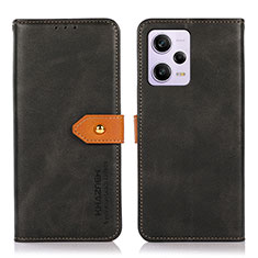 Funda de Cuero Cartera con Soporte Carcasa N07P para Xiaomi Redmi Note 12 Pro 5G Negro