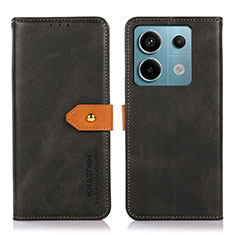 Funda de Cuero Cartera con Soporte Carcasa N07P para Xiaomi Redmi Note 13 Pro 5G Negro