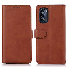 Funda de Cuero Cartera con Soporte Carcasa N08P para Motorola Moto G52j 5G Marron