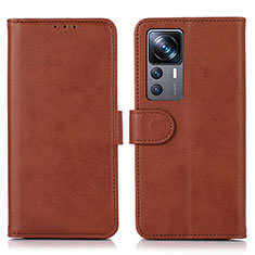 Funda de Cuero Cartera con Soporte Carcasa N08P para Xiaomi Mi 12T 5G Marron