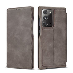 Funda de Cuero Cartera con Soporte Carcasa N09 para Samsung Galaxy Note 20 5G Gris