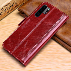 Funda de Cuero Cartera con Soporte Carcasa P03 para Huawei P30 Pro Rojo