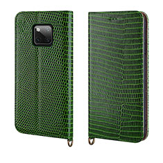 Funda de Cuero Cartera con Soporte Carcasa P04 para Huawei Mate 20 Pro Verde