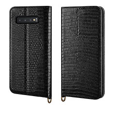 Funda de Cuero Cartera con Soporte Carcasa P04 para Samsung Galaxy S10 Negro