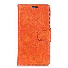 Funda de Cuero Cartera con Soporte Carcasa para Alcatel 1 Naranja