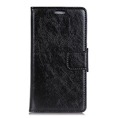 Funda de Cuero Cartera con Soporte Carcasa para Alcatel 1 Negro