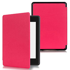 Funda de Cuero Cartera con Soporte Carcasa para Amazon Kindle Paperwhite 6 inch Rosa Roja