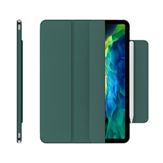 Funda de Cuero Cartera con Soporte Carcasa para Apple iPad Pro 12.9 (2020) Verde