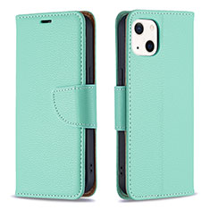 Funda de Cuero Cartera con Soporte Carcasa para Apple iPhone 13 Cian