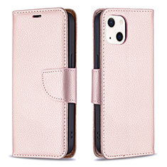 Funda de Cuero Cartera con Soporte Carcasa para Apple iPhone 13 Mini Oro Rosa