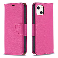 Funda de Cuero Cartera con Soporte Carcasa para Apple iPhone 13 Mini Rosa Roja