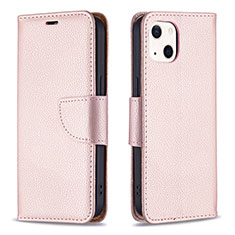 Funda de Cuero Cartera con Soporte Carcasa para Apple iPhone 13 Oro Rosa