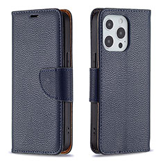 Funda de Cuero Cartera con Soporte Carcasa para Apple iPhone 13 Pro Azul Real