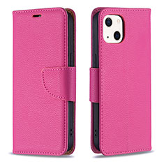 Funda de Cuero Cartera con Soporte Carcasa para Apple iPhone 14 Plus Rosa Roja