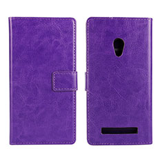 Funda de Cuero Cartera con Soporte Carcasa para Asus Zenfone 5 Morado