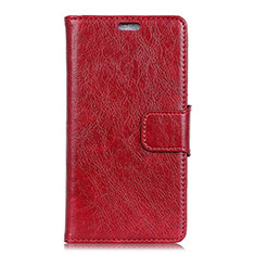 Funda de Cuero Cartera con Soporte Carcasa para Asus ZenFone V Live Rojo