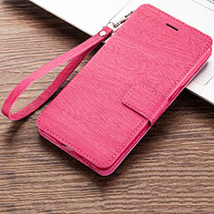 Funda de Cuero Cartera con Soporte Carcasa para Huawei Honor Play 8A Rosa Roja