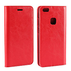 Funda de Cuero Cartera con Soporte Carcasa para Huawei P10 Lite Rojo