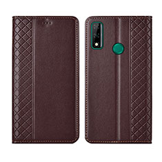 Funda de Cuero Cartera con Soporte Carcasa para Huawei Y8s Marron