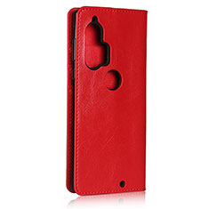 Funda de Cuero Cartera con Soporte Carcasa para Motorola Moto Edge Plus Rojo