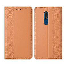 Funda de Cuero Cartera con Soporte Carcasa para Nokia C3 Naranja