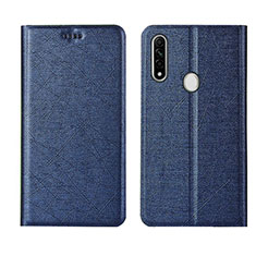 Funda de Cuero Cartera con Soporte Carcasa para Oppo A8 Azul