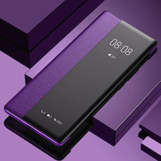 Funda de Cuero Cartera con Soporte Carcasa para Oppo A97 5G Morado