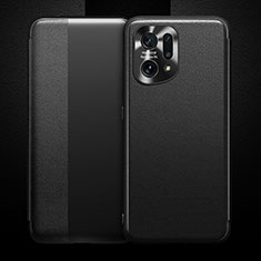 Funda de Cuero Cartera con Soporte Carcasa para Oppo Find X5 5G Negro