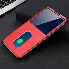 Funda de Cuero Cartera con Soporte Carcasa para Oppo Reno5 5G Rojo