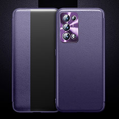 Funda de Cuero Cartera con Soporte Carcasa para Oppo Reno6 Pro+ Plus 5G Morado