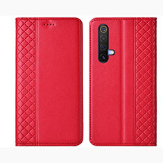 Funda de Cuero Cartera con Soporte Carcasa para Realme X50 5G Rojo