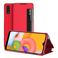 Funda de Cuero Cartera con Soporte Carcasa para Samsung Galaxy A01 SM-A015 Rojo
