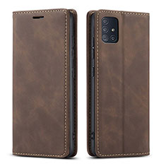 Funda de Cuero Cartera con Soporte Carcasa para Samsung Galaxy A71 4G A715 Marron