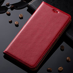 Funda de Cuero Cartera con Soporte Carcasa para Samsung Galaxy A81 Rojo