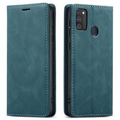 Funda de Cuero Cartera con Soporte Carcasa para Samsung Galaxy M30s Azul