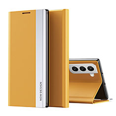 Funda de Cuero Cartera con Soporte Carcasa para Samsung Galaxy S21 FE 5G Amarillo