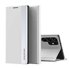 Funda de Cuero Cartera con Soporte Carcasa para Samsung Galaxy S22 Ultra 5G Blanco