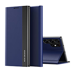 Funda de Cuero Cartera con Soporte Carcasa para Samsung Galaxy S23 Ultra 5G Azul
