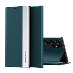 Funda de Cuero Cartera con Soporte Carcasa para Samsung Galaxy S23 Ultra 5G Verde