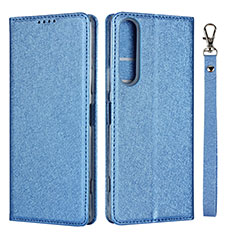 Funda de Cuero Cartera con Soporte Carcasa para Sony Xperia 1 II Azul Cielo