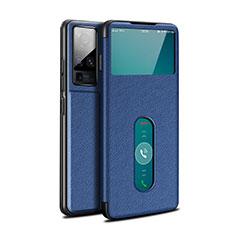 Funda de Cuero Cartera con Soporte Carcasa para Vivo X51 5G Azul