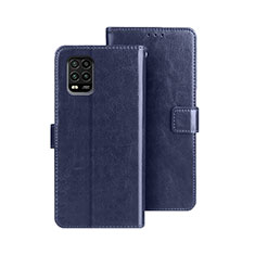 Funda de Cuero Cartera con Soporte Carcasa para Xiaomi Mi 10 Lite Azul