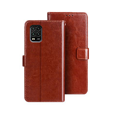 Funda de Cuero Cartera con Soporte Carcasa para Xiaomi Mi 10 Lite Marron