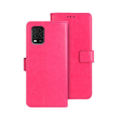 Funda de Cuero Cartera con Soporte Carcasa para Xiaomi Mi 10 Lite Rosa Roja