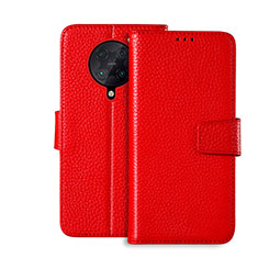 Funda de Cuero Cartera con Soporte Carcasa para Xiaomi Redmi K30 Pro 5G Rojo