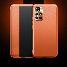 Funda de Cuero Cartera con Soporte Carcasa para Xiaomi Redmi Note 11T 5G Naranja