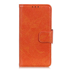Funda de Cuero Cartera con Soporte Carcasa para Xiaomi Redmi Note 9 Pro Naranja