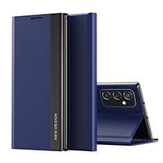 Funda de Cuero Cartera con Soporte Carcasa Q01H para Samsung Galaxy M52 5G Azul